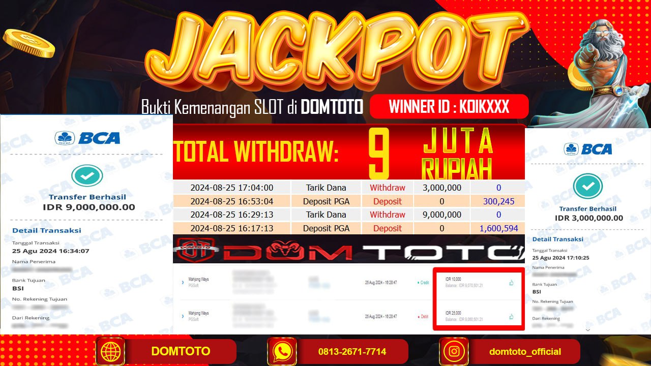 JACKPOT SLOT MAHJONG WAYS 25 AGUSTUS 2024